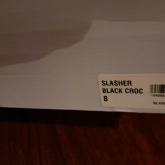 Black Crock Embossed Patent Leather Platform Combat Boots - Picture 7 of 9